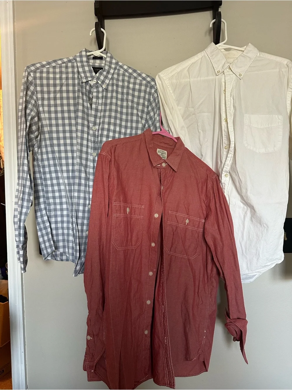 Men's lot of 3 J.Crew Button Down Long Sleeve Shirts ~ M Medium